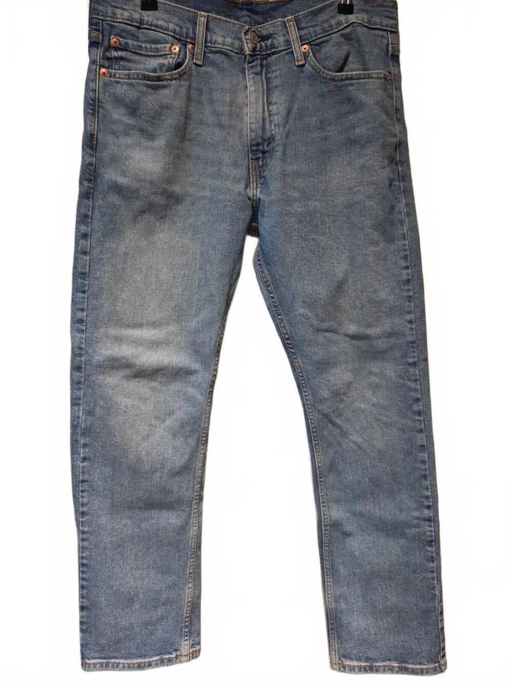 Levis 513 Slim Straight Leg Jeans Mens 34x30 Medium Wash Blue Denim